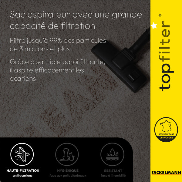 lot de 4 sacs aspirateur Topfilter compatibles avec les aspirateurs Moulinex et Quelle