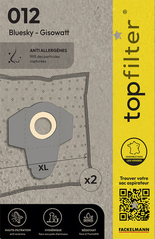 lot de 2 sacs aspirateur Topfilter compatibles avec les aspirateurs Bluesky et Gisowatt