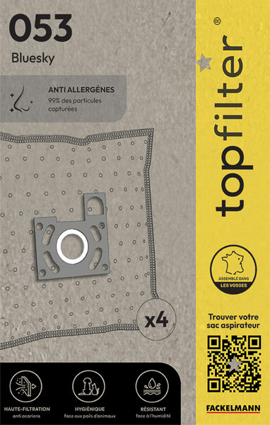 lot de 4 sacs aspirateur Topfilter compatibles avec les aspirateurs Bluesky