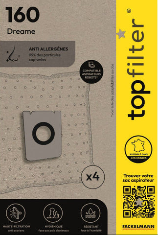 lot de 4 sacs aspirateur Topfilter compatibles avec les aspirateurs Dreame