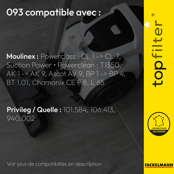 lot de 4 sacs aspirateur Topfilter compatibles avec les aspirateurs Moulinex et Quelle