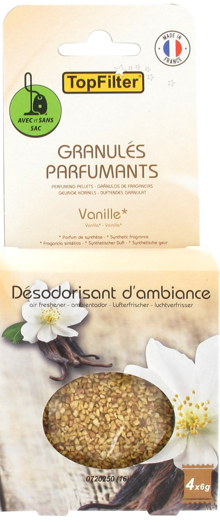 TopFilter 0720250 Sachets de granulés parfumants pour aspirateur Senteur  Vanille, granulés pour aspirateur Parfum Vanille, désodorisant d'ambiance