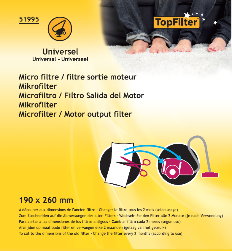Micro-filtre sortie moteur universel 51995 La pièce